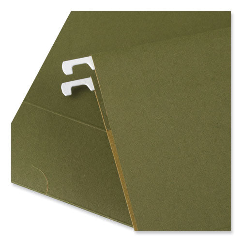 Box Bottom Hanging File Folders, 1" Capacity, Legal Size, 1/5-cut Tabs, Standard Green, 25/box.