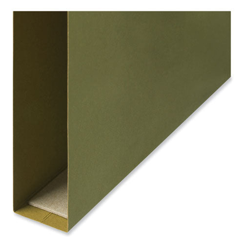 Box Bottom Hanging File Folders, 1" Capacity, Legal Size, 1/5-cut Tabs, Standard Green, 25/box.