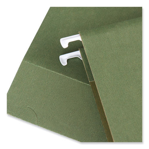 Box Bottom Hanging File Folders, 3" Capacity, Legal Size, 1/5-cut Tabs, Standard Green, 25/box.