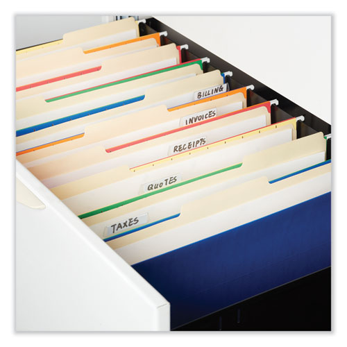 Top Tab File Folders, 1/5-cut Tabs: Assorted, Legal Size, 0.75" Expansion, Manila, 100/box