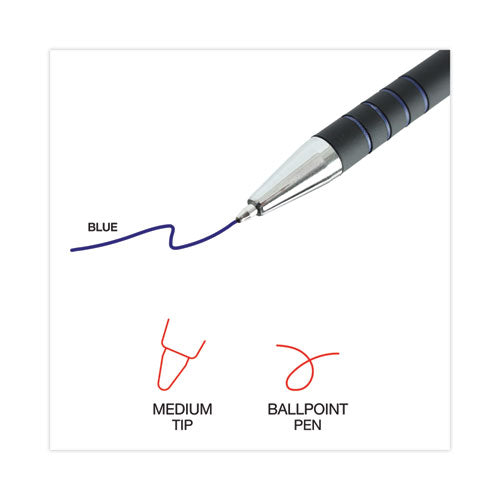 Ballpoint Pen, Retractable, Medium 1 Mm, Blue Ink, Blue Barrel, Dozen