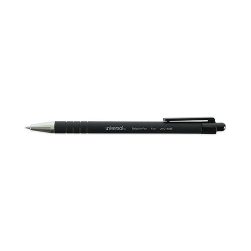 Ballpoint Pen, Retractable, Fine 0.7 Mm, Black Ink, Black Barrel, Dozen.