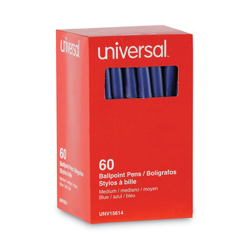 Ballpoint Pen Value Pack, Stick, Medium 1 Mm, Blue Ink, Gray/blue Barrel, 60/pack.
