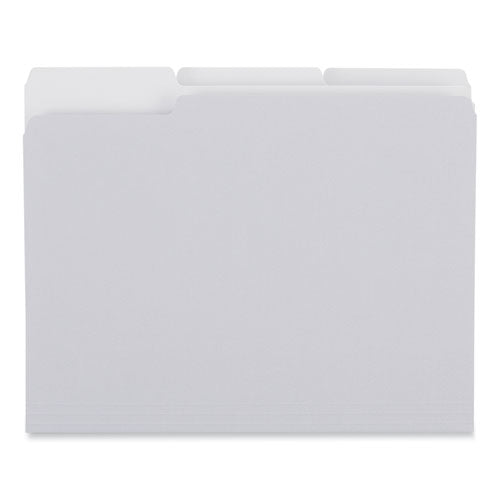 Top Tab File Folders, 1/3-cut Tabs: Assorted, Letter Size, 0.75" Expansion, Gray, 100/box