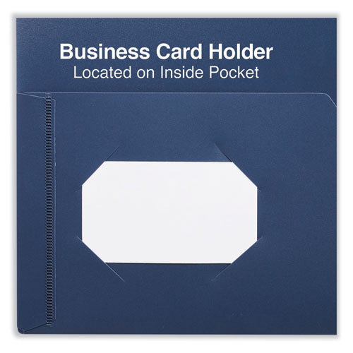 Two-pocket Plastic Folders, 100-sheet Capacity, 11 X 8.5, Navy Blue, 10/pack.