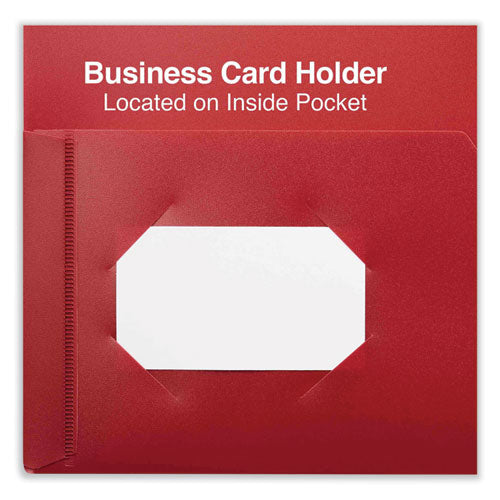 Two-pocket Plastic Folders, 100-sheet Capacity, 11 X 8.5, Red, 10/pack.