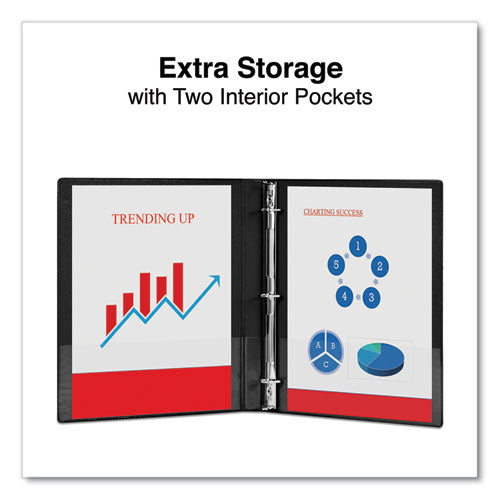 Slant D-ring View Binder, 3 Rings, 0.5" Capacity, 11 X 8.5, Black.