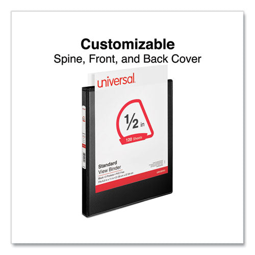 Slant D-ring View Binder, 3 Rings, 0.5" Capacity, 11 X 8.5, Black.