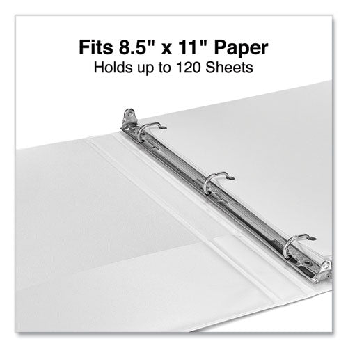 Slant D-ring View Binder, 3 Rings, 0.5" Capacity, 11 X 8.5, White.