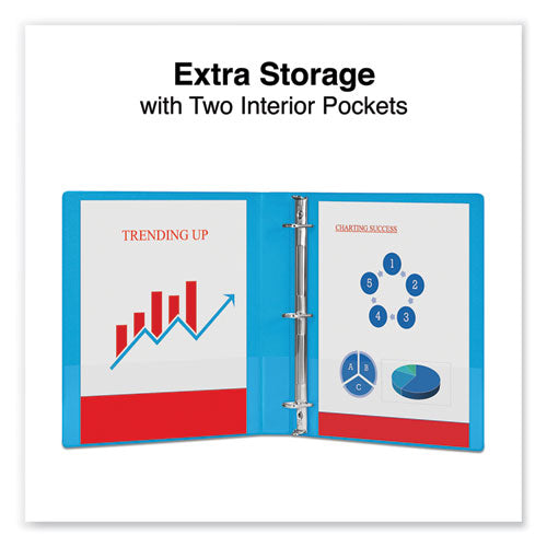 Slant D-ring View Binder, 3 Rings, 1" Capacity, 11 X 8.5, Light Blue.