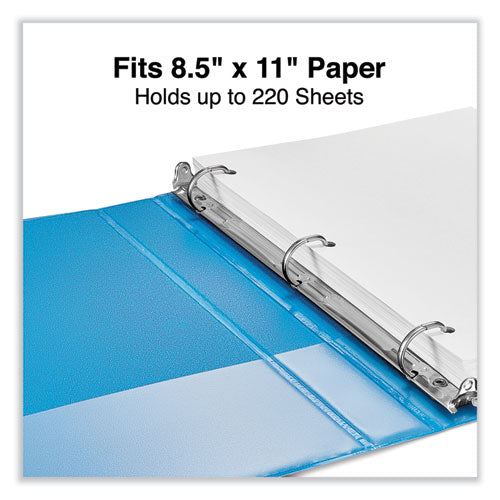 Slant D-ring View Binder, 3 Rings, 1" Capacity, 11 X 8.5, Light Blue.