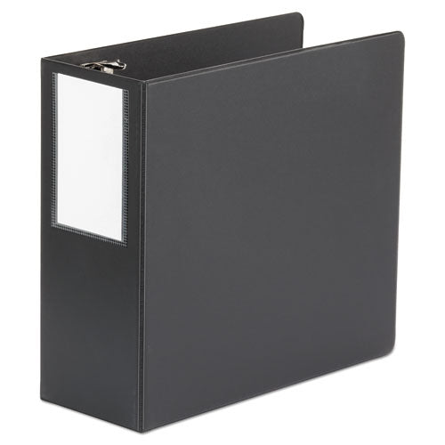 Deluxe Non-view D-ring Binder With Label Holder, 3 Rings, 5" Capacity, 11 X 8.5, Black.