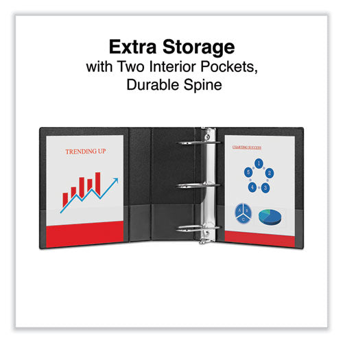 Deluxe Non-view D-ring Binder With Label Holder, 3 Rings, 5" Capacity, 11 X 8.5, Black.