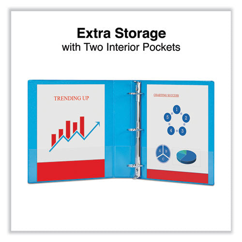 Slant D-ring View Binder, 3 Rings, 1.5" Capacity, 11 X 8.5, Light Blue.