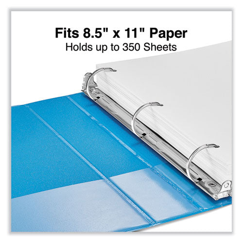 Slant D-ring View Binder, 3 Rings, 1.5" Capacity, 11 X 8.5, Light Blue.