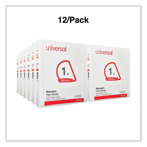 Slant D-ring View Binder, 3 Rings, 1" Capacity, 11 X 8.5, White, 12/carton.