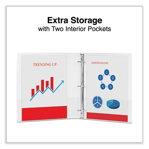 Slant D-ring View Binder, 3 Rings, 1" Capacity, 11 X 8.5, White, 4/pack.