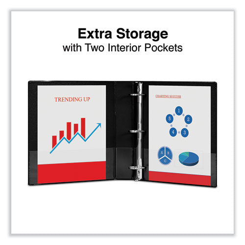 Slant D-ring View Binder, 3 Rings, 1.5" Capacity, 11 X 8.5, Black.