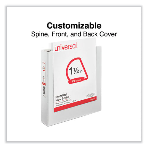 Slant D-ring View Binder, 3 Rings, 1.5" Capacity, 11 X 8.5, White.