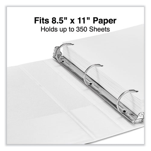 Slant D-ring View Binder, 3 Rings, 1.5" Capacity, 11 X 8.5, White.