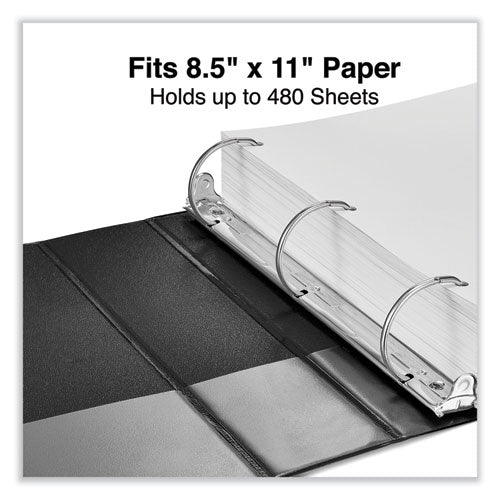 Slant D-ring View Binder, 3 Rings, 2" Capacity, 11 X 8.5, Black.