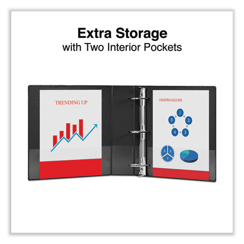 Slant D-ring View Binder, 3 Rings, 2" Capacity, 11 X 8.5, Black.