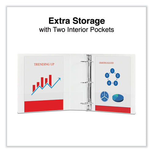 Slant D-ring View Binder, 3 Rings, 2" Capacity, 11 X 8.5, White, 4/pack.