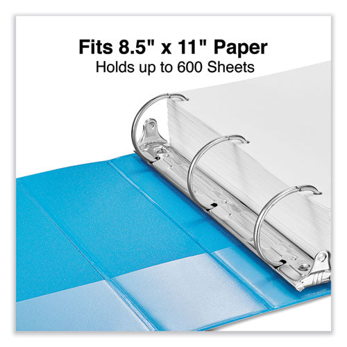 Slant D-ring View Binder, 3 Rings, 3" Capacity, 11 X 8.5, Light Blue.