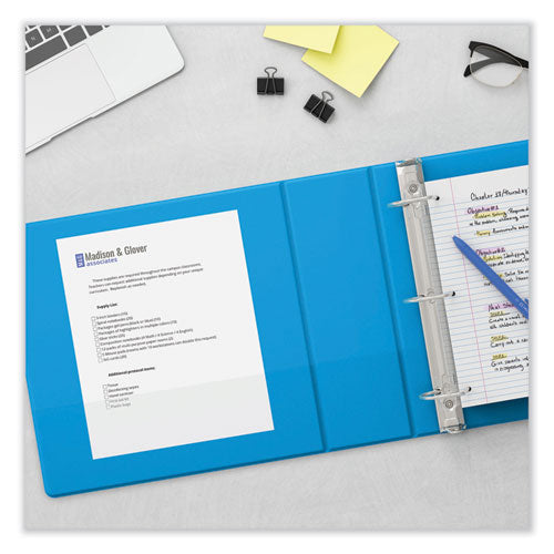 Slant D-ring View Binder, 3 Rings, 3" Capacity, 11 X 8.5, Light Blue.