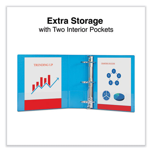 Slant D-ring View Binder, 3 Rings, 3" Capacity, 11 X 8.5, Light Blue.