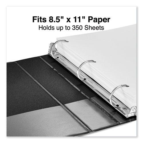 Deluxe Non-view D-ring Binder With Label Holder, 3 Rings, 1.5" Capacity, 11 X 8.5, Black.
