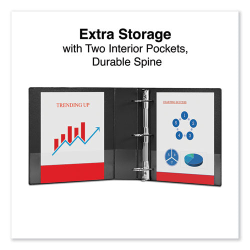 Deluxe Non-view D-ring Binder With Label Holder, 3 Rings, 2" Capacity, 11 X 8.5, Black.