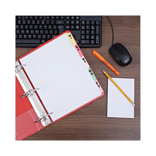 Deluxe Write-on/erasable Tab Index, 5-tab, 11 X 8.5, White, Assorted Tabs, 1 Set.