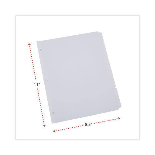 Deluxe Write-on/erasable Tab Index, 8-tab, 11 X 8.5, White, White Tabs, 1 Set.