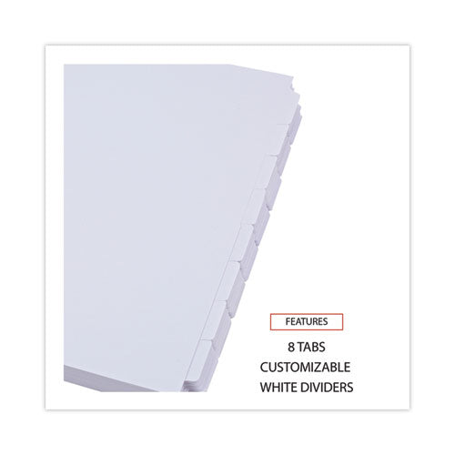 Self-tab Index Dividers, 8-tab, 11 X 8.5, White, 24 Sets.