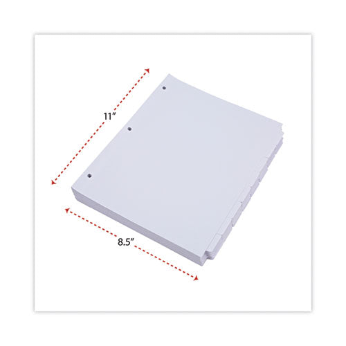 Self-tab Index Dividers, 8-tab, 11 X 8.5, White, 24 Sets.