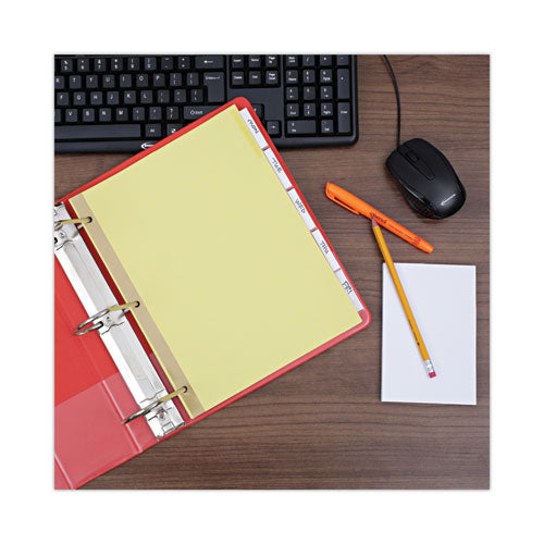 Deluxe Extended Insertable Tab Indexes, 5-tab, 11 X 8.5, Buff, Clear Tabs, 24 Sets.