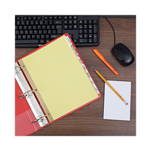 Deluxe Extended Insertable Tab Indexes, 8-tab, 11 X 8.5, Buff, Clear Tabs, 24 Sets.