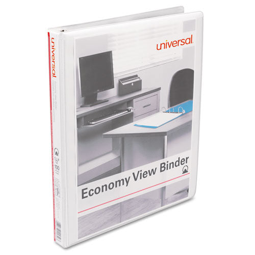 Economy Round Ring View Binder, 3 Rings, 0.5" Capacity, 11 X 8.5, White.