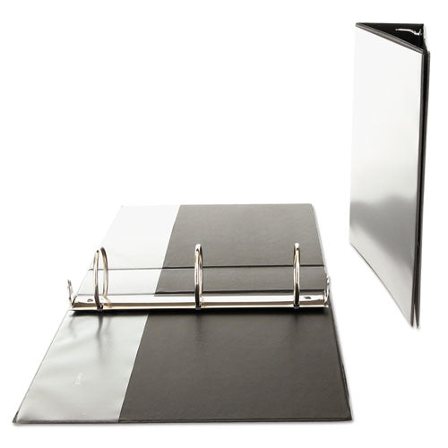 Economy Round Ring View Binder, 3 Rings, 3" Capacity, 11 X 8.5, Black.