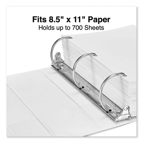 Slant D-ring View Binder, 3 Rings, 4" Capacity, 11 X 8.5, White.
