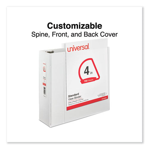 Slant D-ring View Binder, 3 Rings, 4" Capacity, 11 X 8.5, White.