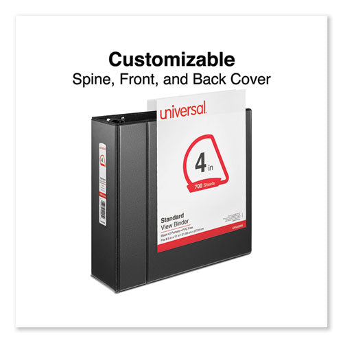 Slant D-ring View Binder, 3 Rings, 4" Capacity, 11 X 8.5, Black.