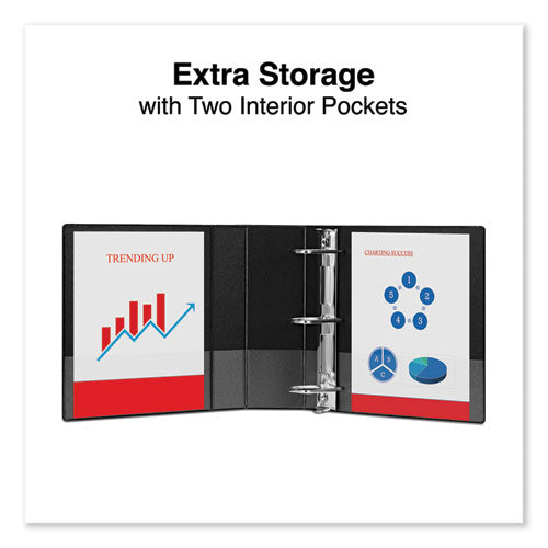 Slant D-ring View Binder, 3 Rings, 4" Capacity, 11 X 8.5, Black.