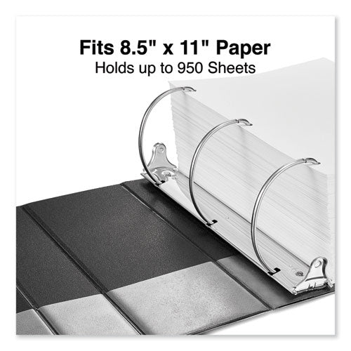 Slant D-ring View Binder, 3 Rings, 5" Capacity, 11 X 8.5, Black.
