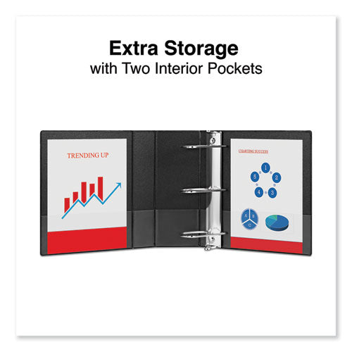 Slant D-ring View Binder, 3 Rings, 5" Capacity, 11 X 8.5, Black.