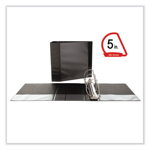 Slant D-ring View Binder, 3 Rings, 5" Capacity, 11 X 8.5, Black.