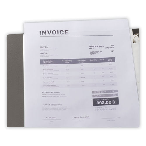 Top-load Poly Sheet Protectors, Standard, Letter, Clear, 100/box.