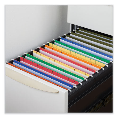 Deluxe Reinforced Recycled Hanging File Folders, Letter Size,1/3-cut Tabs, Standard Green, 25/box