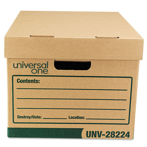 Recycled Heavy-duty Record Storage Box, Letter/legal Files, Kraft/green, 12/carton